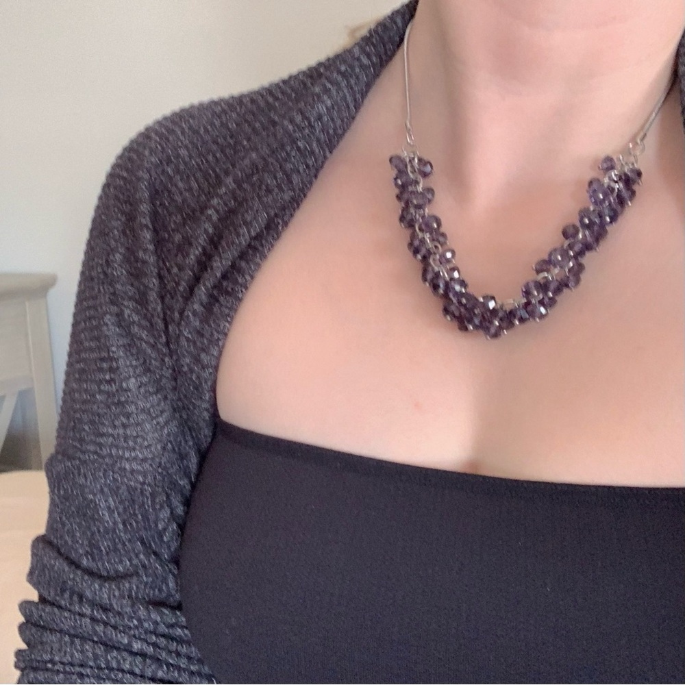 Deep Purple Bead Cluster Necklace